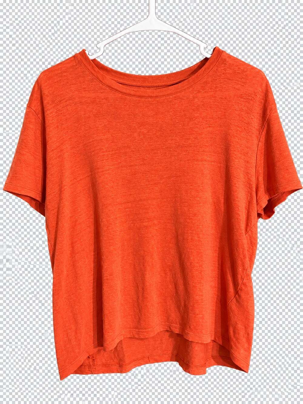 J.Crew Women's M Burnt Orange 100% Linen Relaxed Crewneck T-Shirt